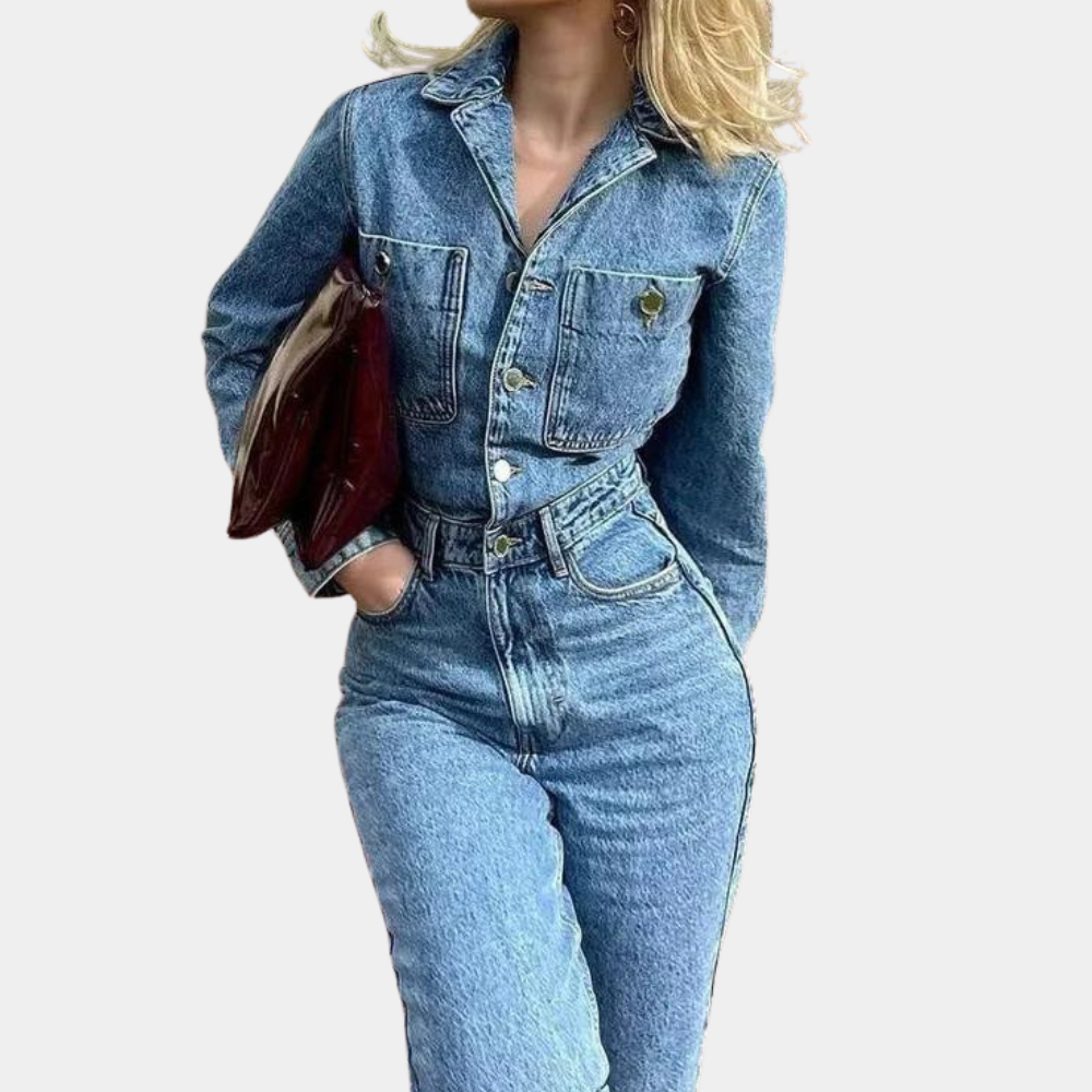 Stilvoller Denim-Jumpsuit für einen raffinierten Look