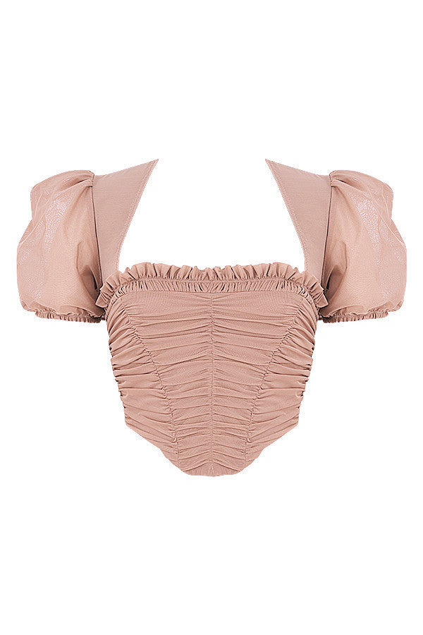 Elegantes Korsett für Damen | Puffärmel & raffinierte Plisseefalten
