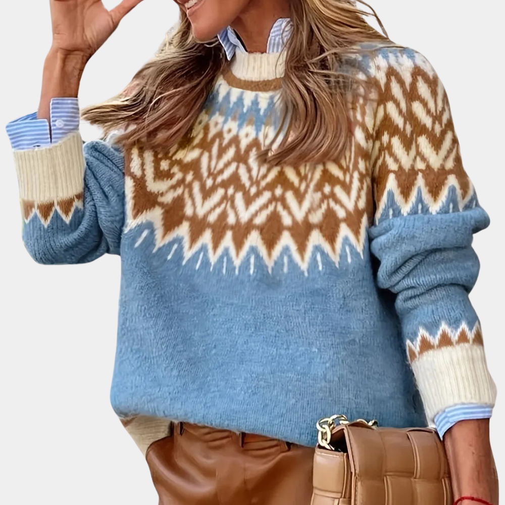 Moderner Oversize-Strickpullover für Damen mit einzigartigem Muster